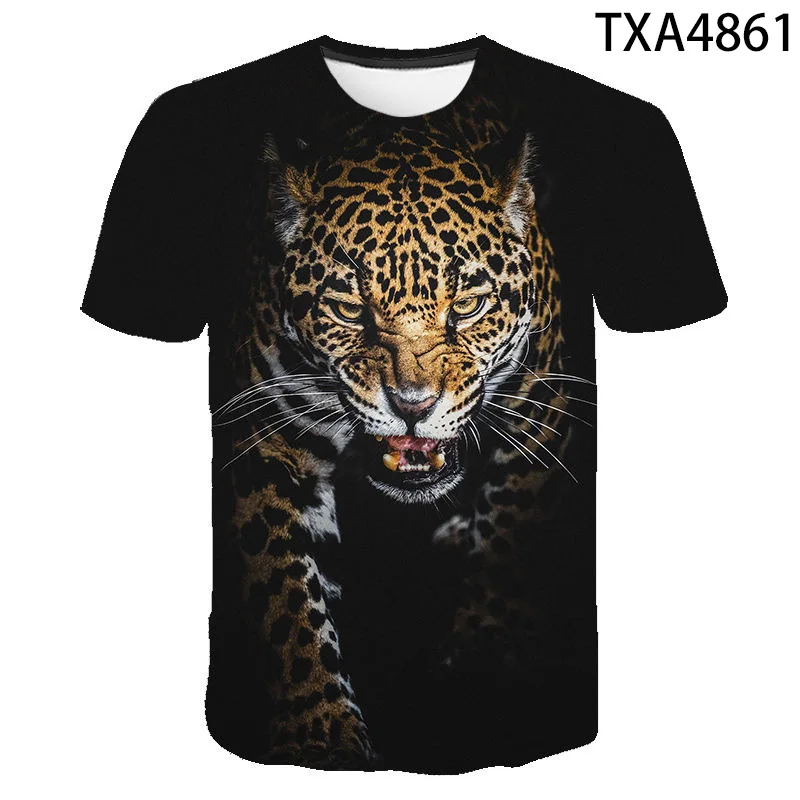 Новинка 2020 модная футболка с 3D-принтом леопарда для мужчин и женщин летняя