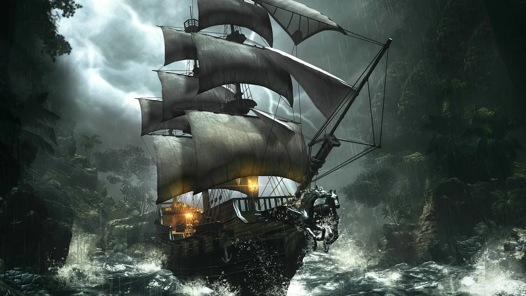 

JMINE Div 5D pirate ship sea ocean Full Diamond Painting cross stitch kits art High Quality Scenic 3D paint by diamonds
