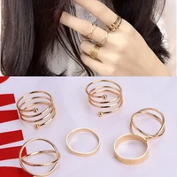 korean ring sets for women simple pop jewelry fashion gold rings women wholesale