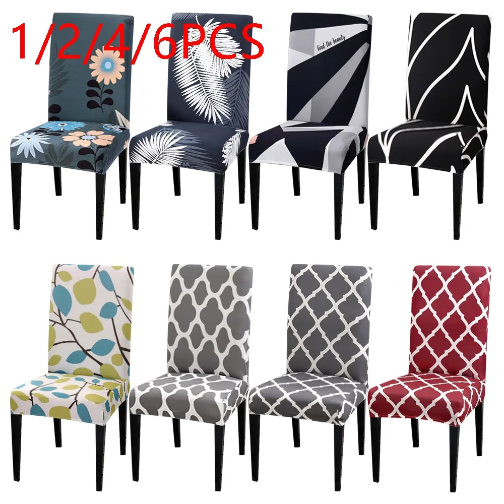 Чехлы на кресла стрейч из полиэстера с принтом 1/2/4/6 шт. чехлы большие эластичные
