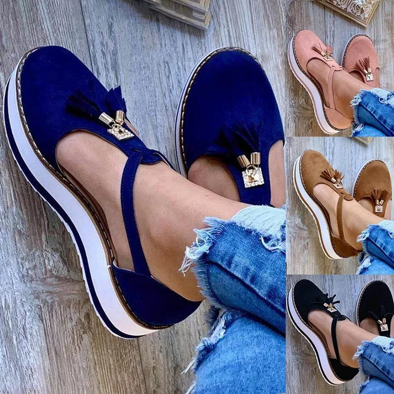 

New Women Sandals Summer Casual Flat Platform Heel Fridge Buckle Strap Female Sandals Platform Women Shoes for Women 2021