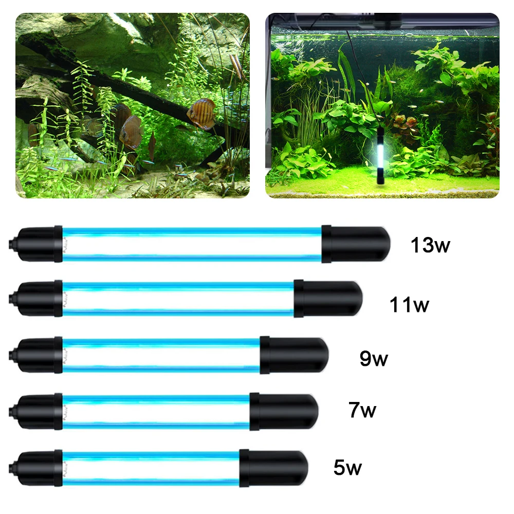 Погружной УФ стерилизатор для аквариума лампа светильник очистки воды пруда с