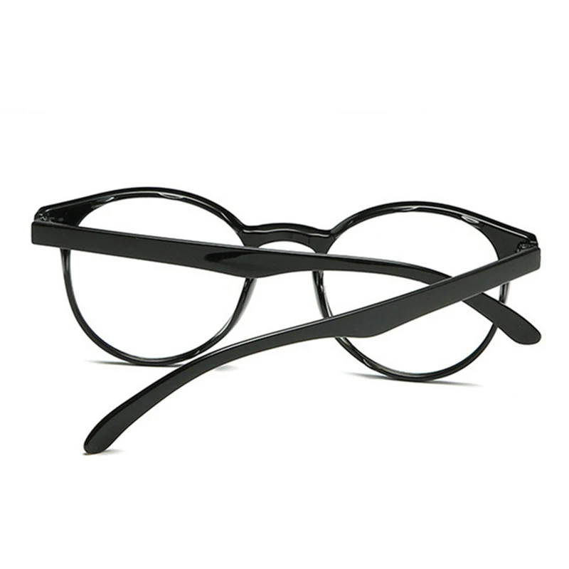 Классические круглые очки черная оправа женские прозрачные линзы для