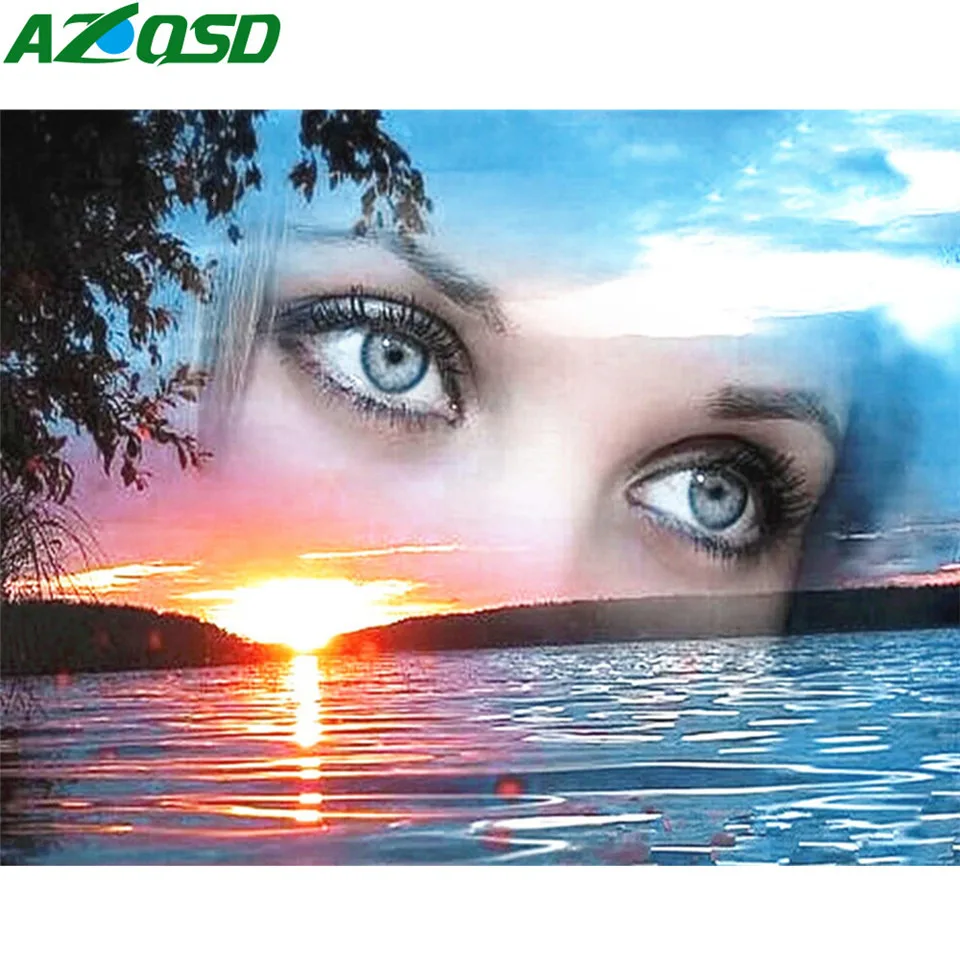 AZQSD алмазная вышивка женщина крестиком мозаика пейзажи площадь подарок