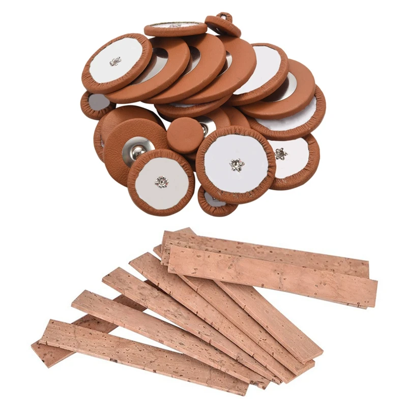 

25PCS Low Midrange Village Music Replacement Leather Pipe Music Cushion Pads With 10PCS Clarinet Joint Cork