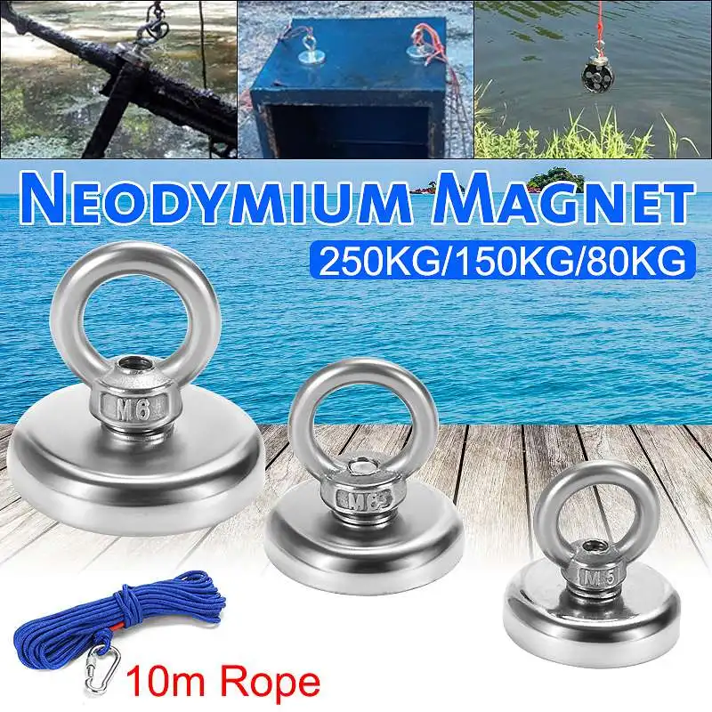 Max250кг мощный спасательный магнит рыболовные магниты глубоководный крючок