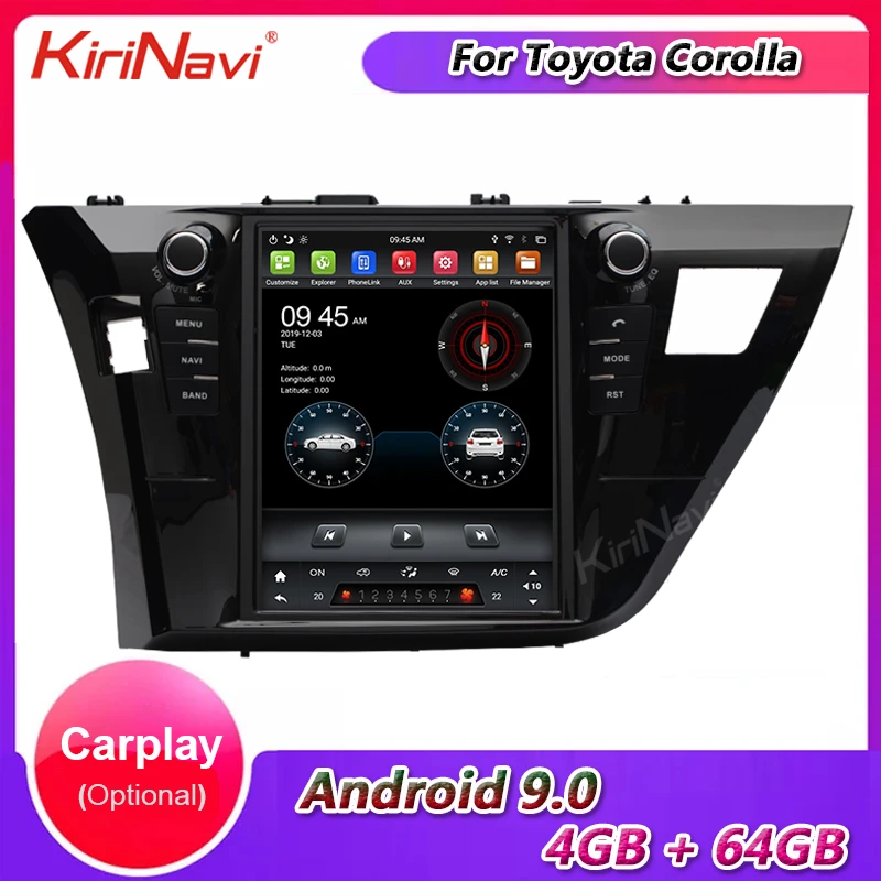 KiriNavi вертикальный экран Tesla стиль 10 4 &quotAndroid 9 0 автомобильное радио для Toyota Corolla
