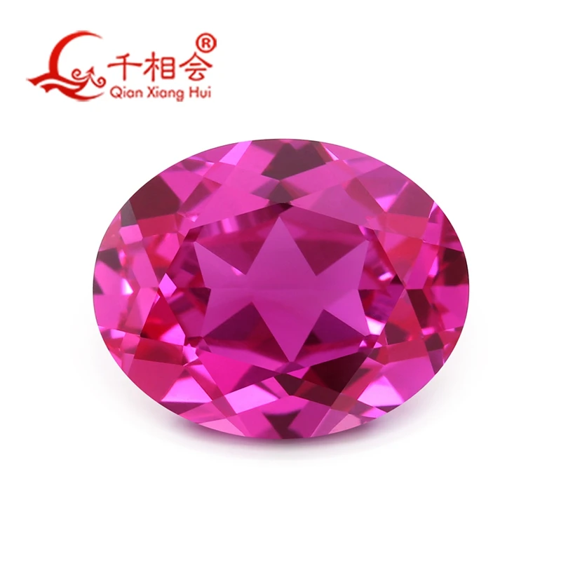 

3# pink color oval shape artifical ruby clear corundum gem stone for jewelry making