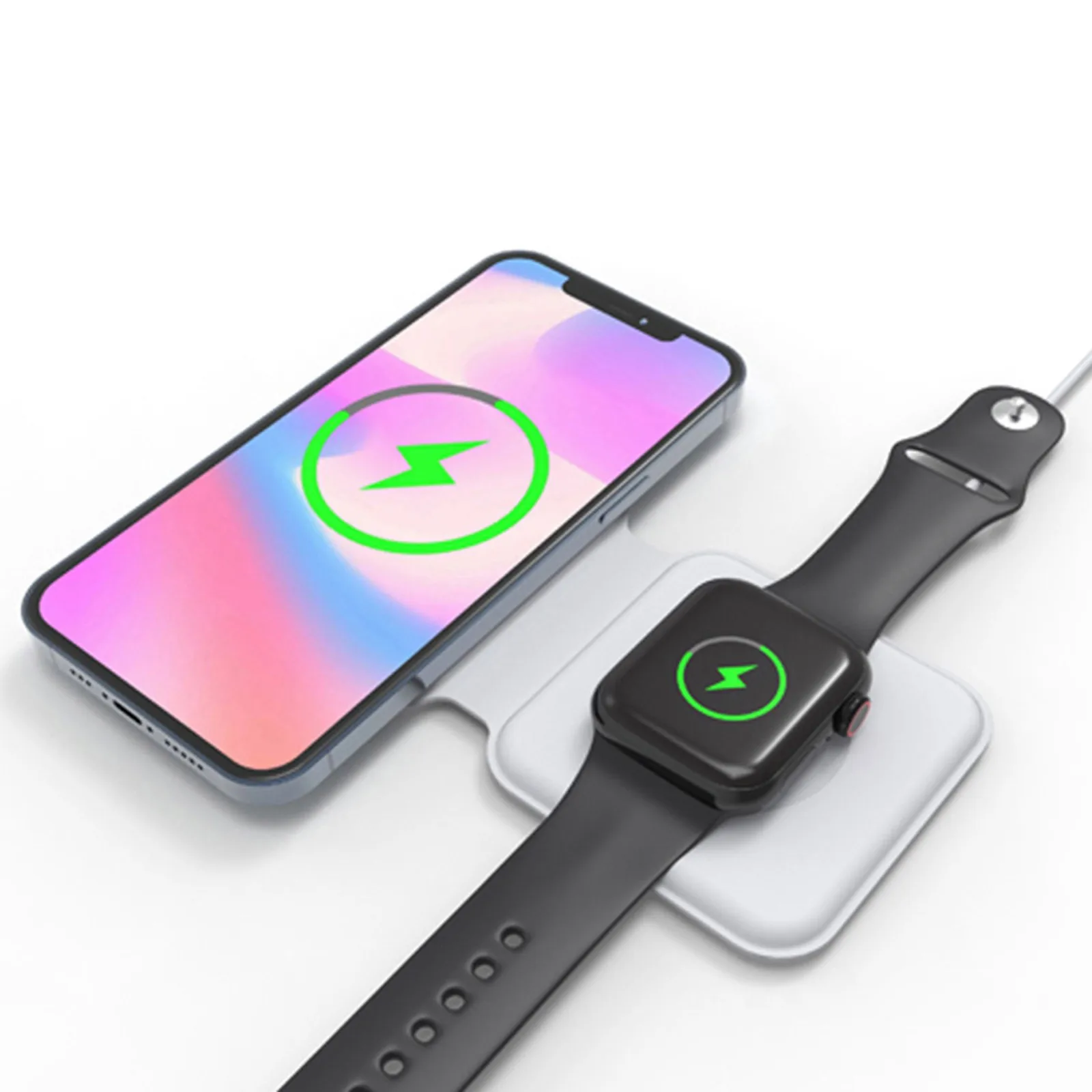 

Foldable 15w Magnetic Qi Wireless Fast Charging Charger For Iphone 12 Pro Max 2-in-1 Magnetic Foldable Wireless Charger Smart