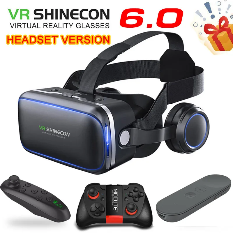 

Original VR -shinecon -BOX 6.0 headset version virtual reality 3D VR glasses headset controller For Google cardboard Smartphone