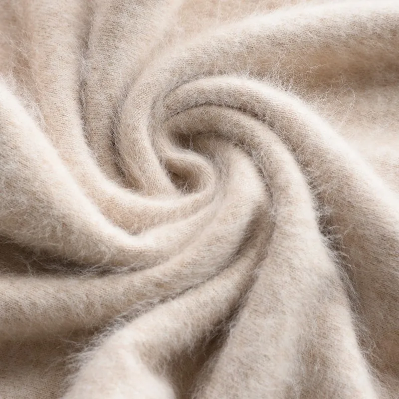 Женский пушистый кашемировый свитер с мягким мехом V-образным вырезом Осень-зима