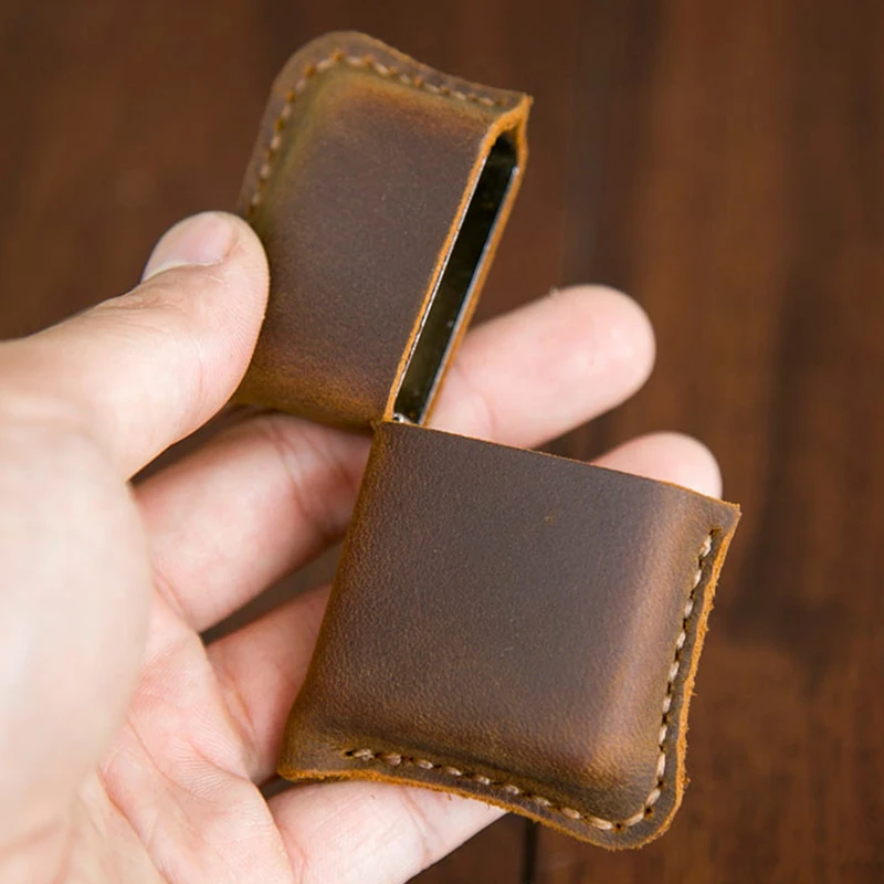 Кожаный чехол для зажигалки ручной работы мужской Карманный Zippo обычного