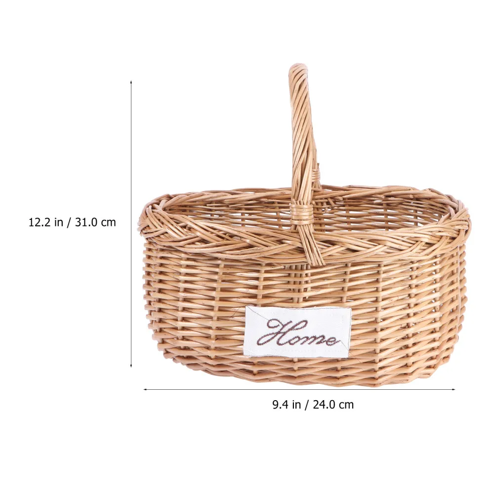 

1Pc Creative Fruit Basket Durable Tote Basket Simple Vegetable Container (Brown)