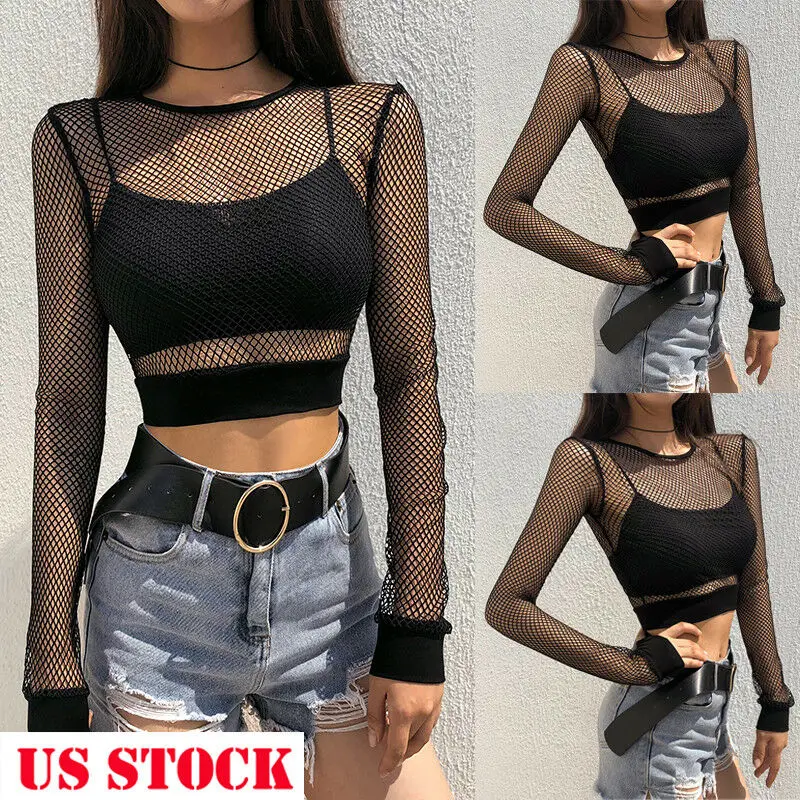 2020 хит элегантный сетчатый топ женская футболка однотонный черный сексуальный с