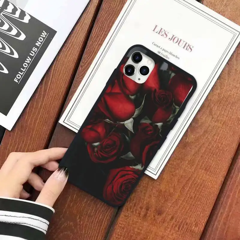 

Red Rose high quality pattern Phone Case for iPhone 11 12 pro XS MAX 8 7 6 6S Plus X 5S SE 2020 XR