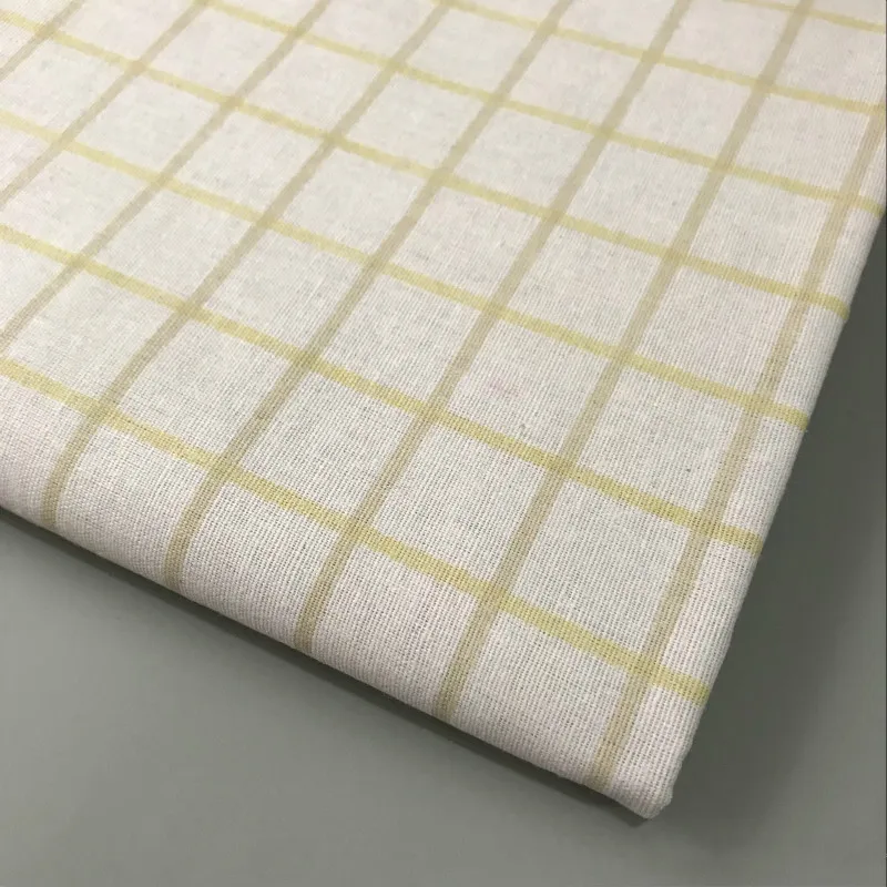 Plaid Series Geometric Patterns Printed Cotton Linen Fabric DIY Sewing Linen Cotton Fabric Canvas Material Tablecloth Pillowcase