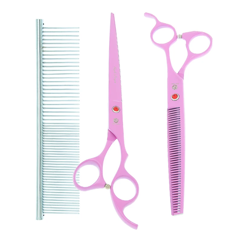 

Purple Dragon 8 inch Pet Scissors Dog Grooming Shears Forceps Japanese Steel Animal Straight Thinning Curved Hair Clipper B0055B