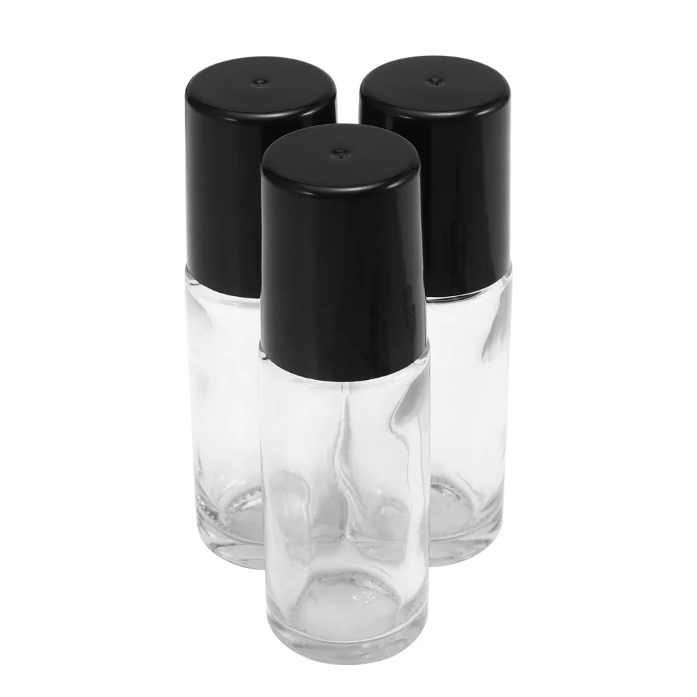 

4pcs 30ml Empty Roll-on Bottle Beads Essential Oil Bottle Portable Sub Bottle Anti-leak Small Sample Bottle for Home Use (Black