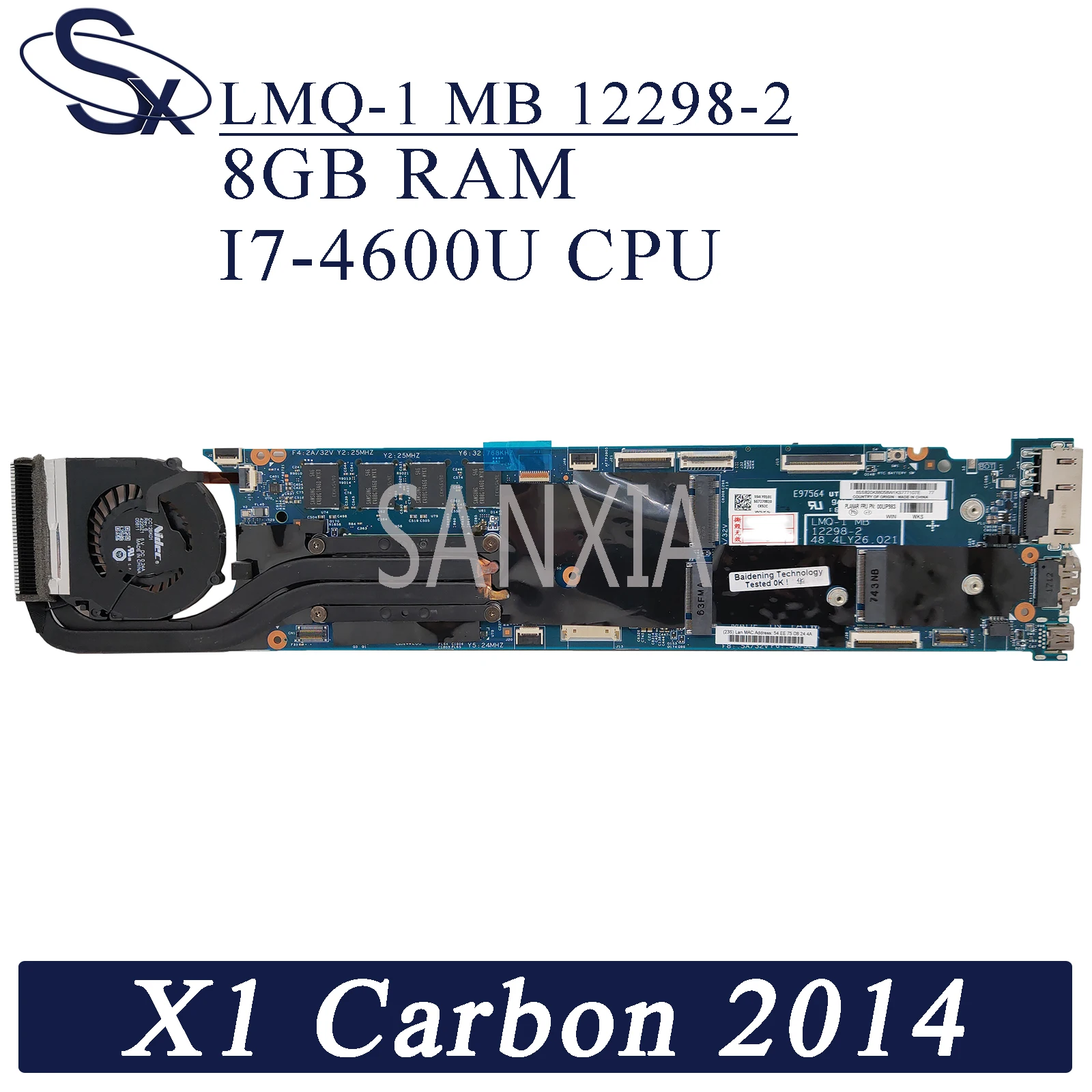 KEFU LMQ 1 12298 2 материнская плата для ноутбука Lenovo Thinkpad X1 Carbon 2014 оригинальная 8GB RAM I7