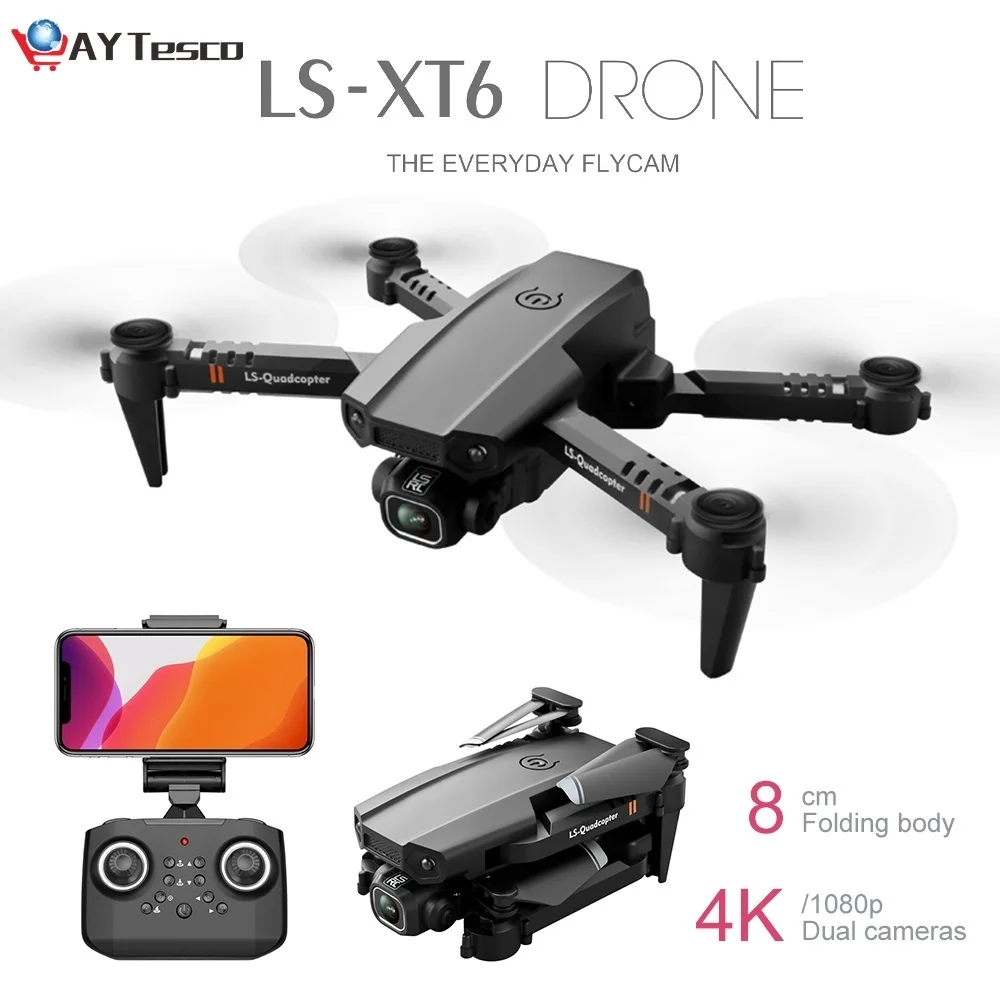 

New arrical Mini Drone LS-XT6 Drone HD Camera 1080P 4K Dual Camera WiFi FPV Foldable Quadcopter Altitude Hold RC Aircraft Toy