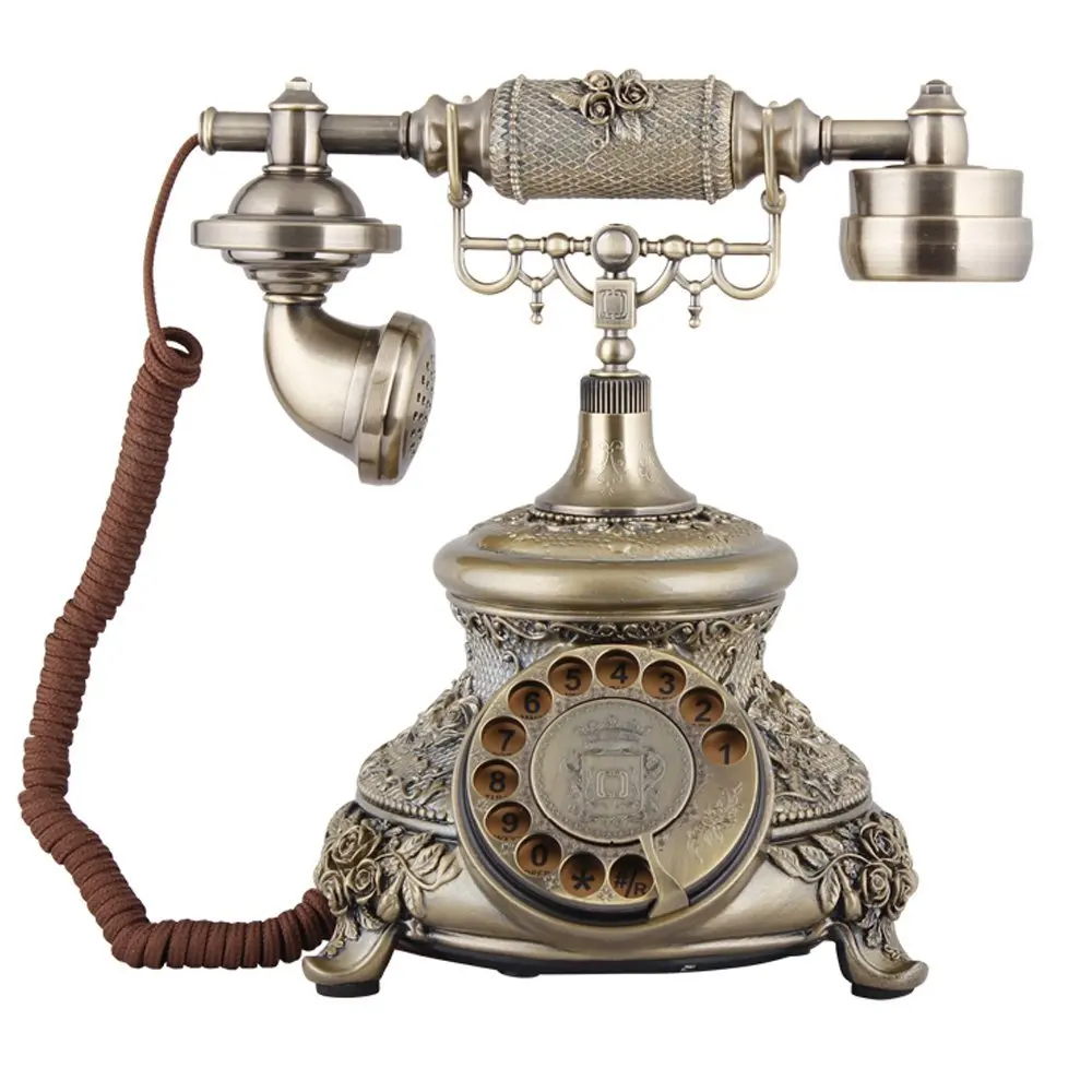 Corded Retro Telephone Antique Rotary dial Telephone Old Fashion Vintage Home Office Phone Desktop Business Telephone For Decor