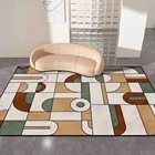 Ковер в скандинавском стиле для гостиной с абстрактным геометрическим узором черный серый желтый зеленый ковер для спальни прикроватный кухонный нескользящий ковер