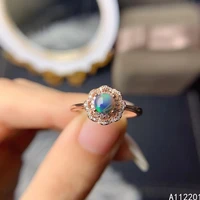 fine jewelry 925 sterling silver inlaid with natural gemstone womens popular elegant flower black opal new ring support detecti