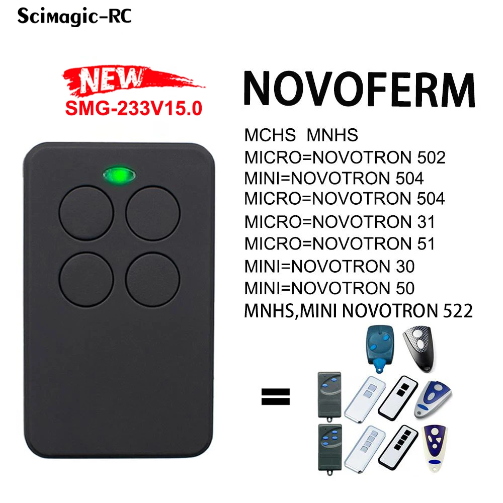 4 in 1 Garage Remote Control Gate NOVOFERM NOVOTRON 502 MAX43-2 504 MAX43-4 433 92 MHz Door Opener Duplicator | Безопасность и