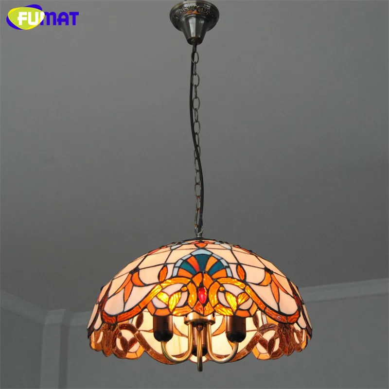 Goedkoop FUMAT Druif Cherry Orchidee Hummingbird Tiffany Hanglamp Multi Kleur Gebrandschilderd Glas Opknoping Lichtpunt Handwerk Decor 16