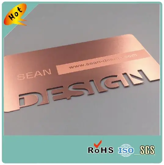 Free samples cheap wholesale stainless steel rose gold plated metal visiting business cards