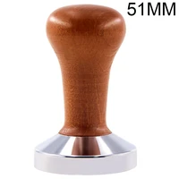 food grade material coffee powder hammer 51mm wooden handle bean tampers flat tamper mat