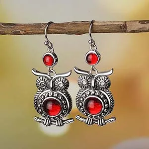 O Boho, зеленый камень, маленькие висячие серьги, для женщин, полые серьги, висячие, серебряный цвет, винтажные индийские ювелирные изделия, крючок, серьги, этнические, DBE043 - Окраска металла: O