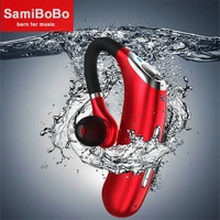 single wireless headphones bluetooth earphone business handsfree headset ipx7 waterproof earbuds music earpiese with microphone