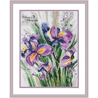 watercolor iris patterns counted cross stitch 11ct 14ct 18ct diy chinese cross stitch kits embroidery needlework sets home decor
