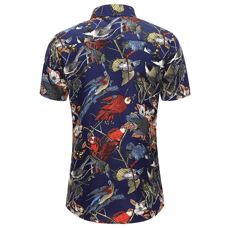 

Loldeal Chinese Style Shirt Men's Short Sleeve Slim Printed Lapel Casual