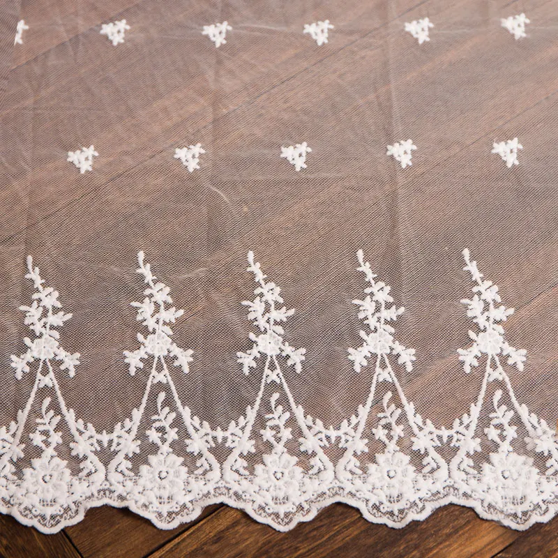42 см ширина 2 ярдов/партия белая кружевная ткань для шитья отделка материалы