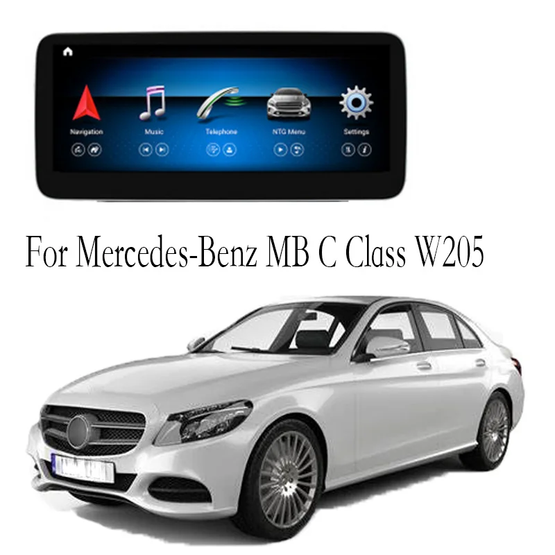 Автомобильный мультимедийный плеер GPS аудио радио для Mercedes Benz MB C Class W205 2015 ~ 2020 CarPlay
