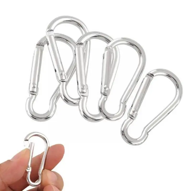 

5pcs Mini Alloy Spring Carabiner Snap Hook Carabiner Edc Camping Outdoor Clip Keychain Silver Tools Survival Accessories Ca V7q3