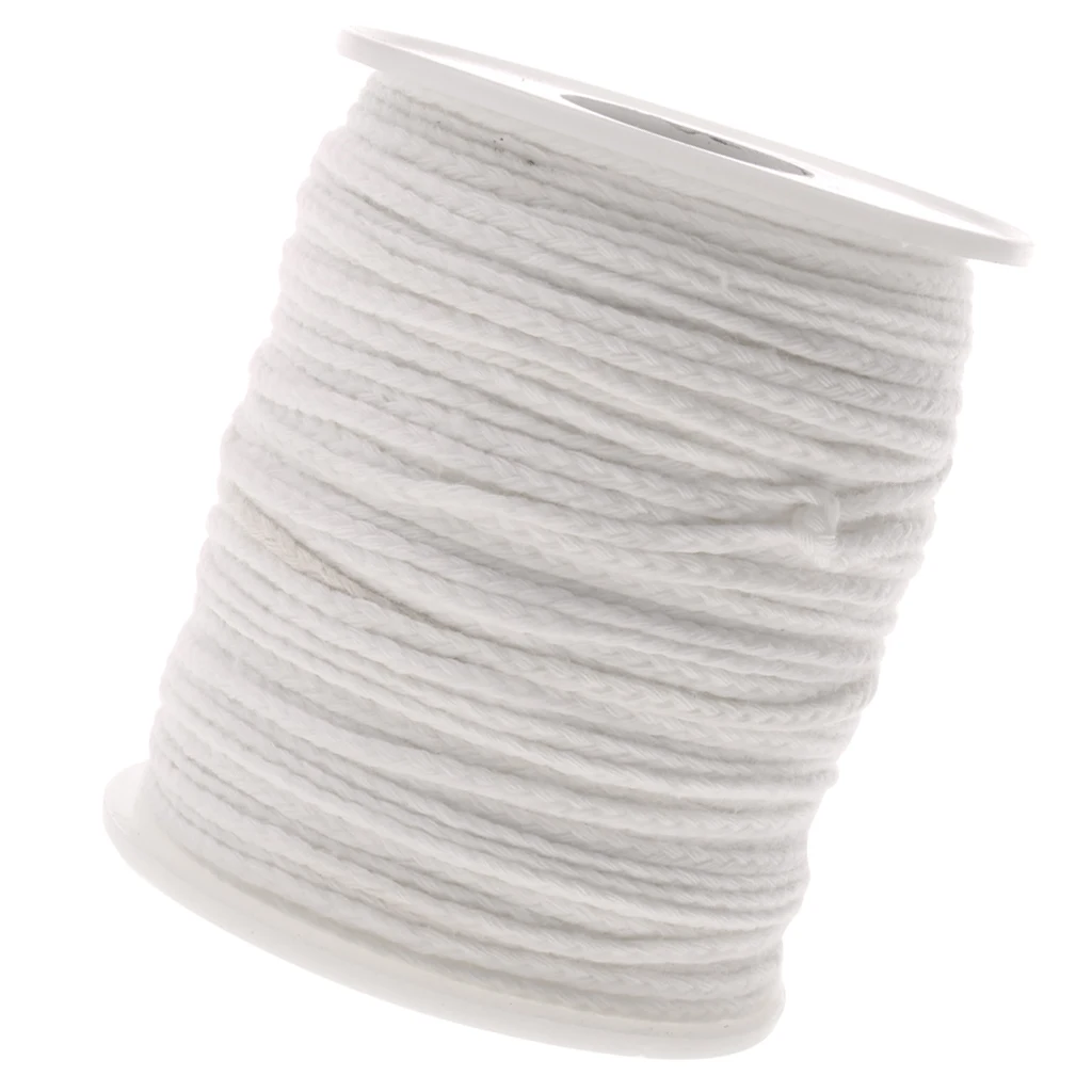 

61m Natural Cotton Beeswax Candle Wicks White 0.25mm Wick Cores DIY Candles