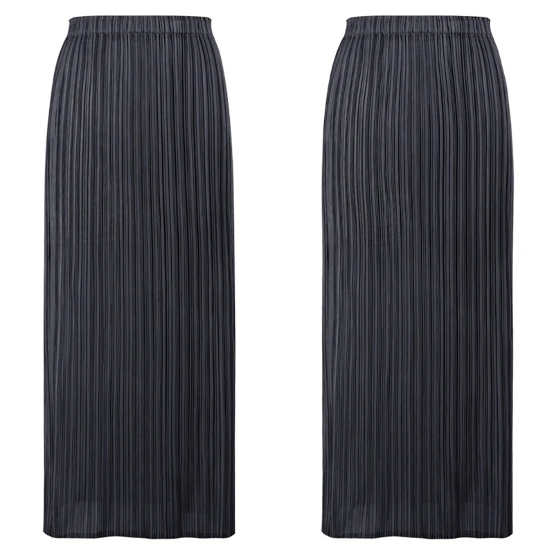 

2021 Summer New Style Japanese Women's Temperament Self-cultivation Comfortable Pleated Skirt Skirt Solid Color Split Skirt