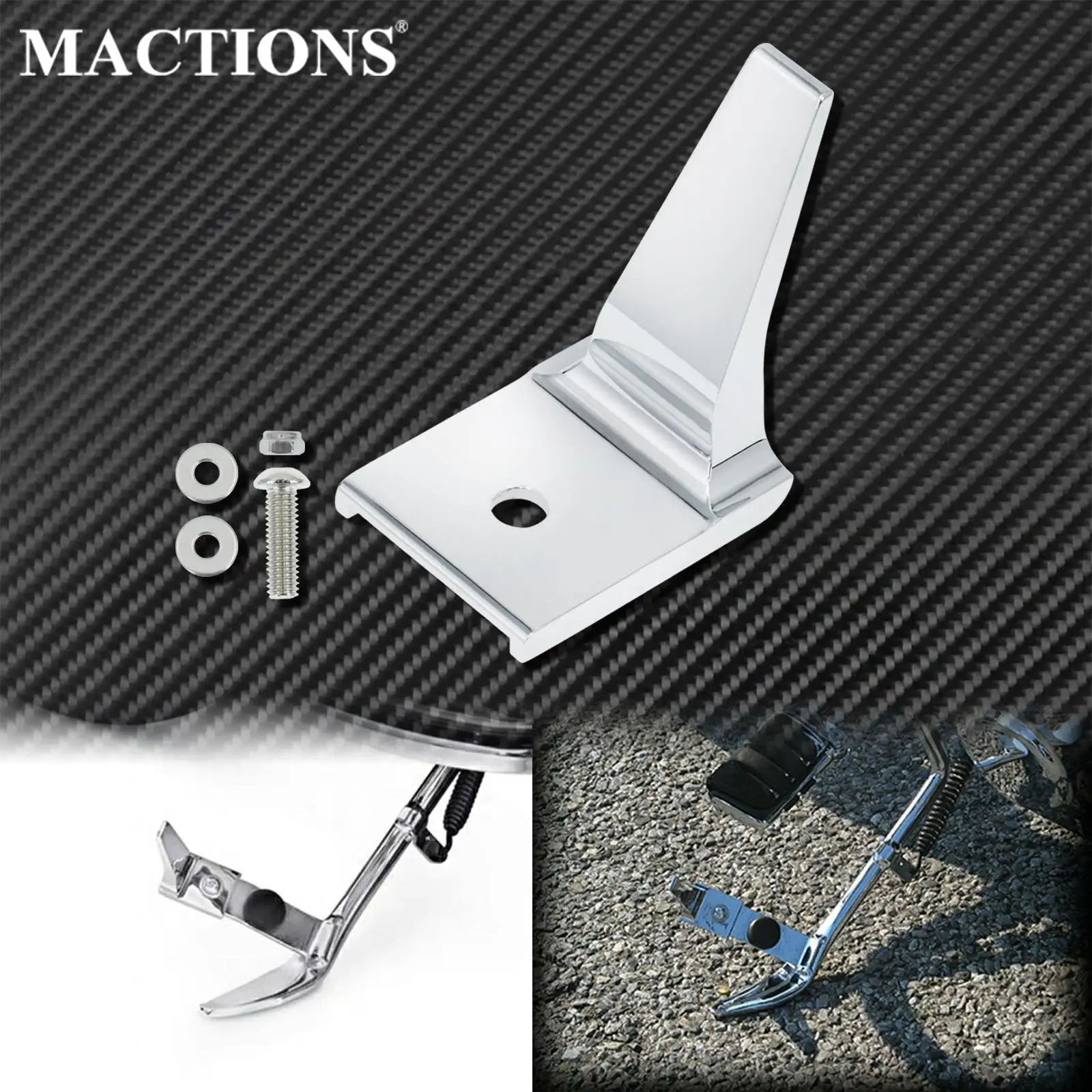 

Motorcycle Chrome Stand Kickstand Extension For Harley Softail Cross Bones Springer FLSTSB 2008-2011 Deluxe Fat Boy 2007-2017