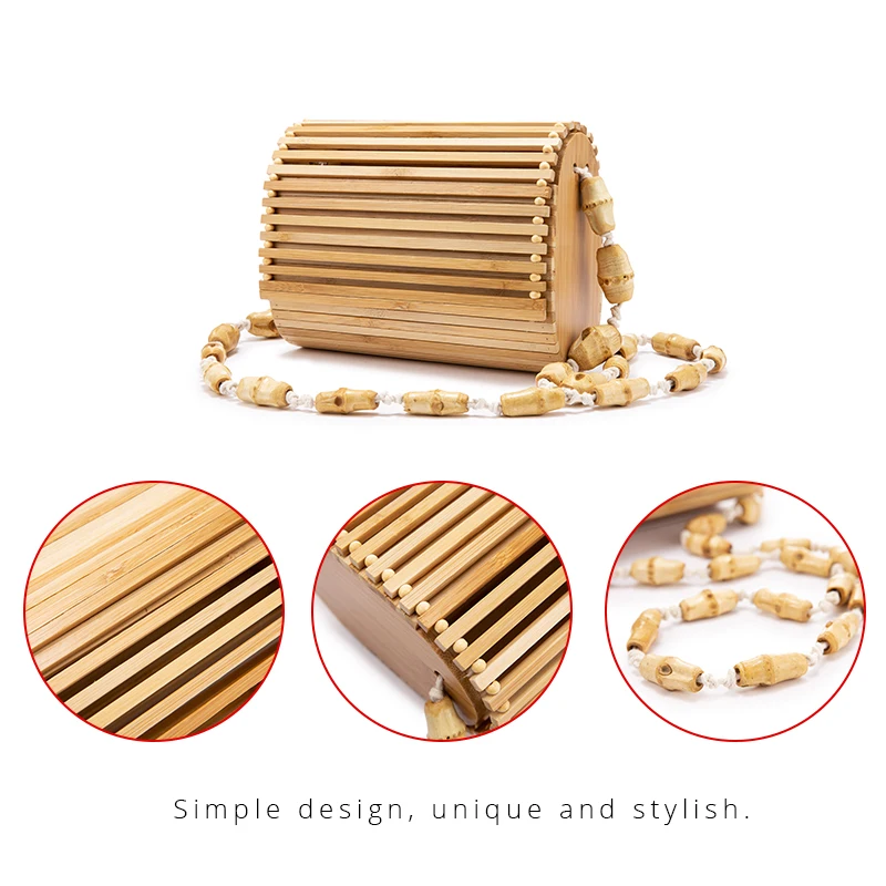 

2020 Beach Women Crossbody Shoulder Bag Flap Ladies Messenger Bag Cover Bamboo High Quality Fashion Designer Wood Summer bags