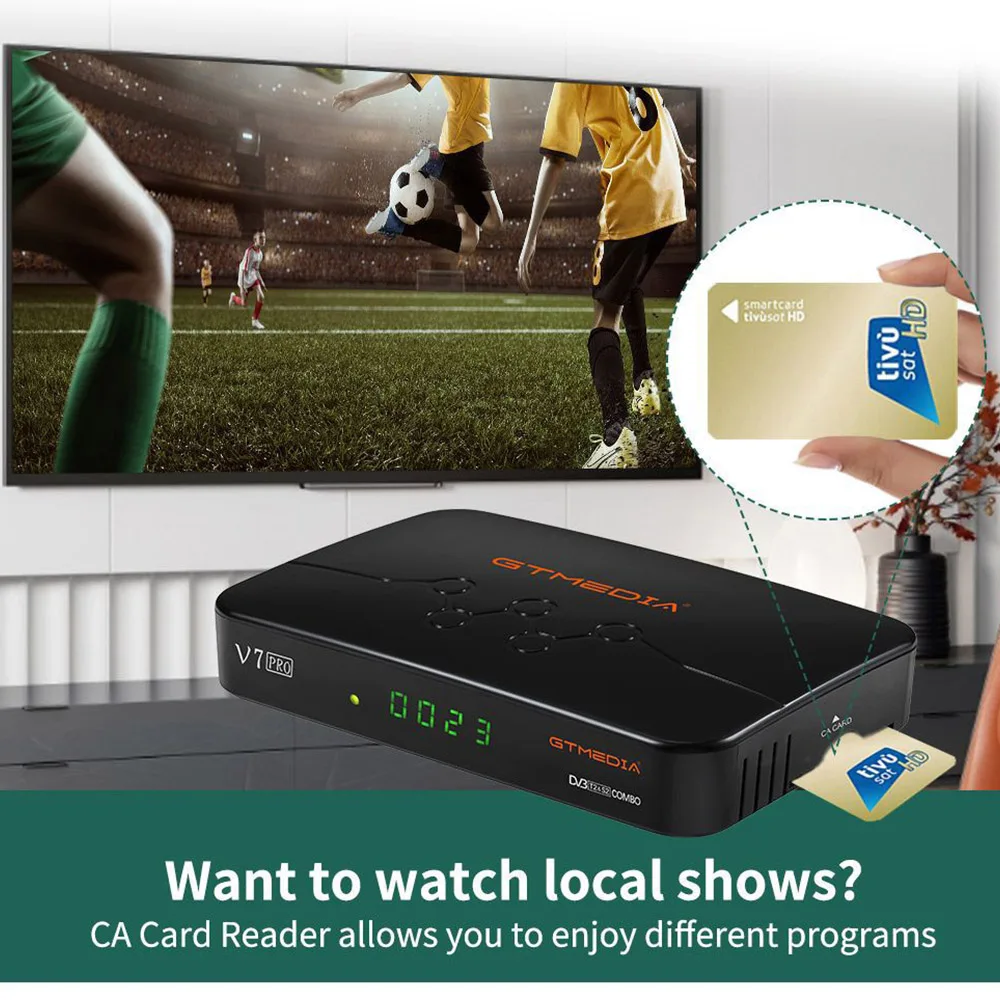 GTMEDIA V7 Pro спутниковый ТВ приемник DVB-S2 DVB-T2 декодер CA карта Поддержка Европа ccam T2MI