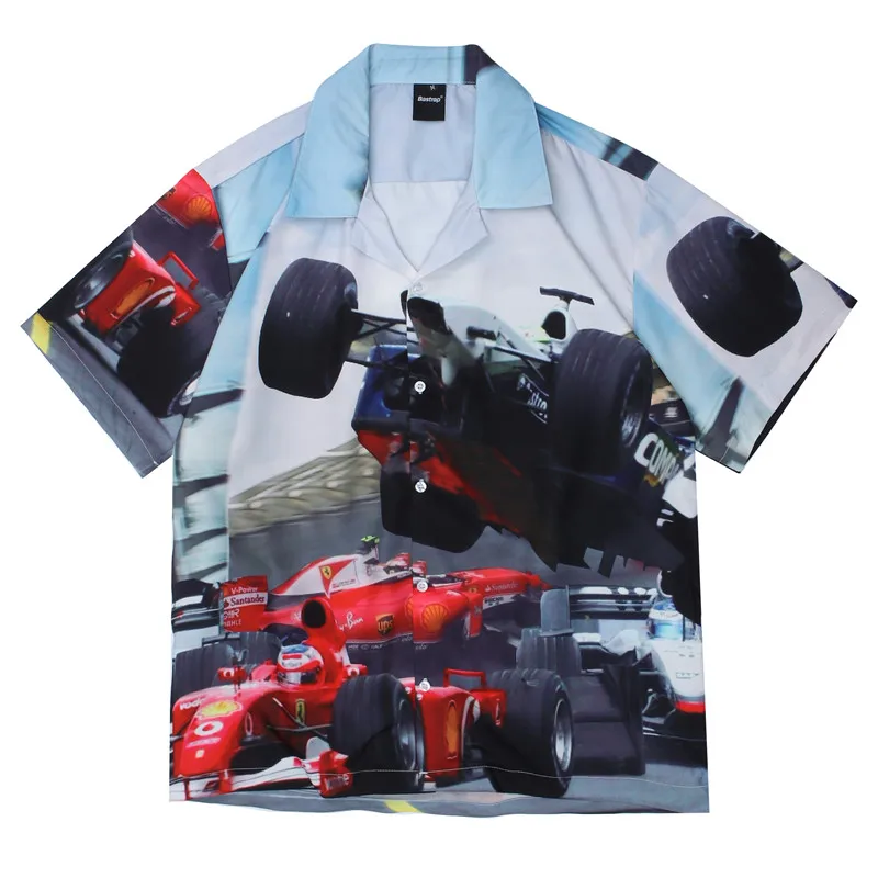 

Рубашка мужская оверсайз с принтом, гавайская пляжная блузка с короткими рукавами, праздничный топ в стиле унисекс, Харадзюку, хип-хоп, лето ...