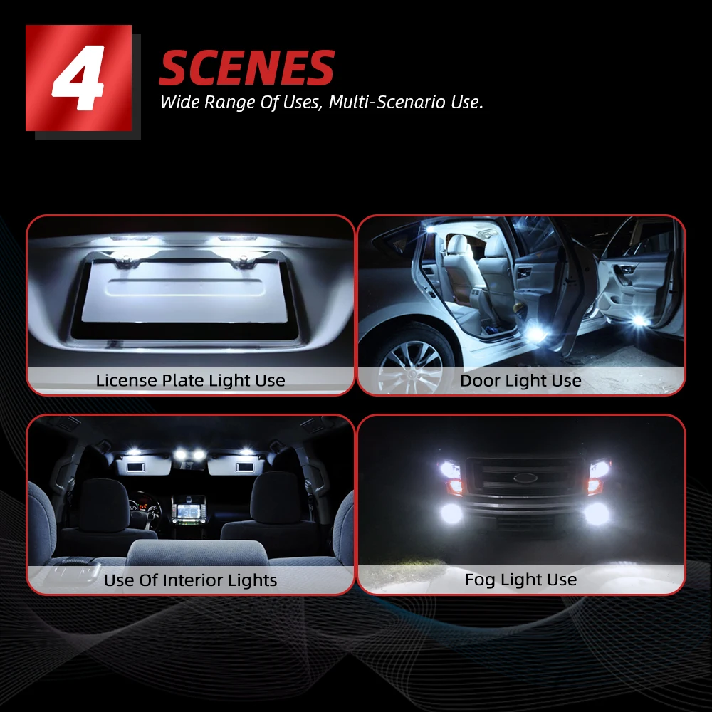 

CROSSFOX P21W LED P21/5W 12V 1156 BA15S Car Light 1157 BAY15D Auto Bulb Running Reading Dome Turn Signal Lamp 6000K White 18SMD