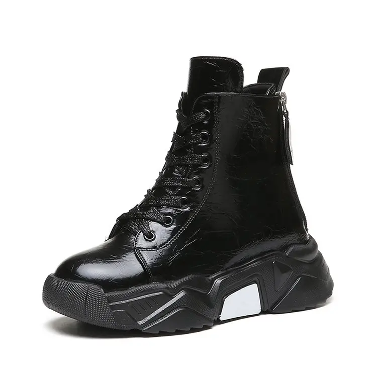 Сапоги Aleafalling женские из флока кожаные полусапожки Уличная обувь плоская подошва