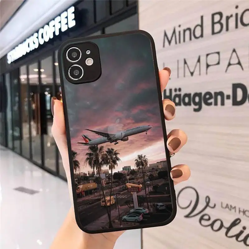 

Phone Case For iPhone 12 11 Mini Pro XR XS Max 7 8 Plus X summer to travel by plane Matte transparent cover