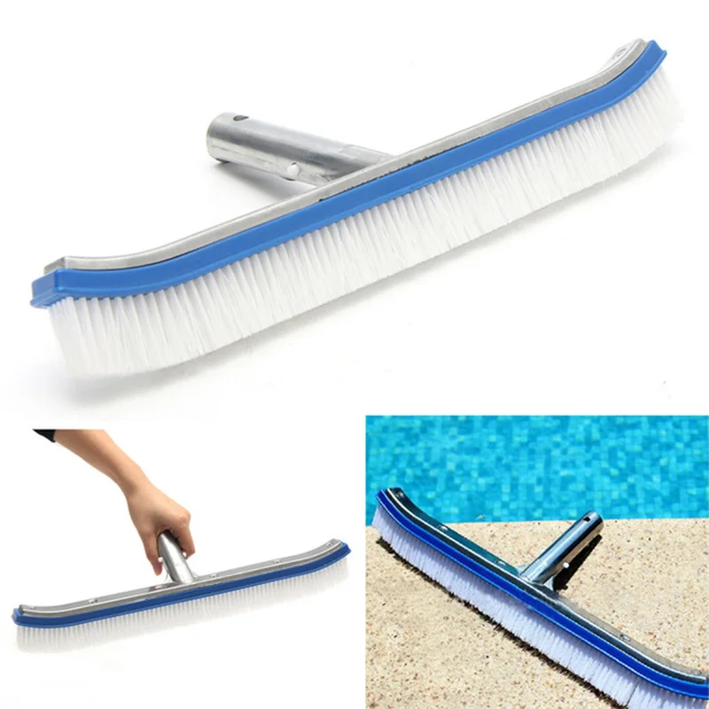 18 Inch Curved Swimming Pool Brush Cleaning Tools Spa Wall &amp Floor Nylon Bristles Cleaner Broom Accessories | Дом и сад