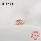 Серьги-гвоздики женские из серебра 925 пробы, с круглым цирконием, 1 шт.