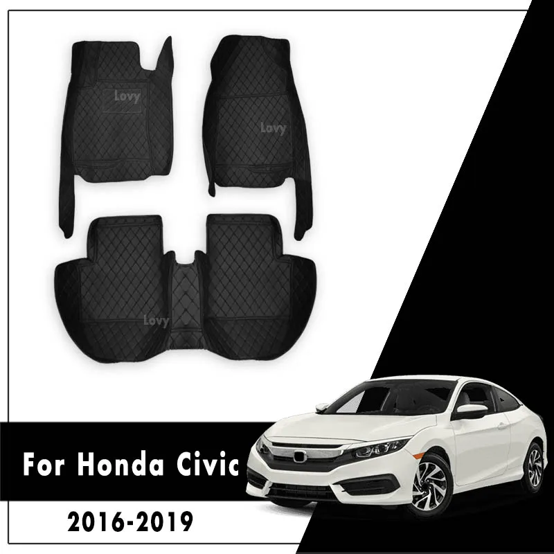 

Car Floor Mats For Honda CIVIC 10th Sedan 2019 2018 2017 2016 Auto Interior Accessories Leather Rugs Dash Waterproof Carpets